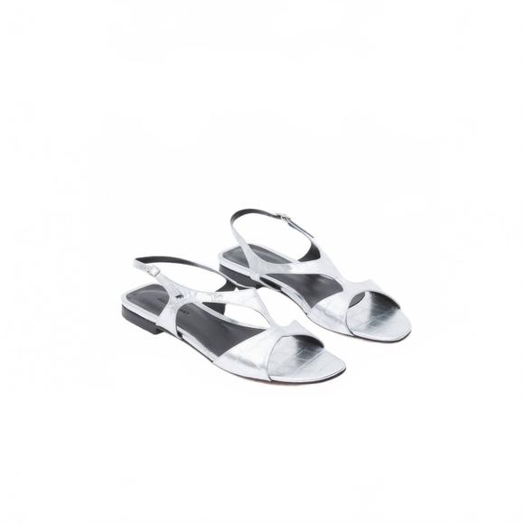 NEW RACHEL COMEY women's mursell flat sandal in silver - Picture 1 of 2